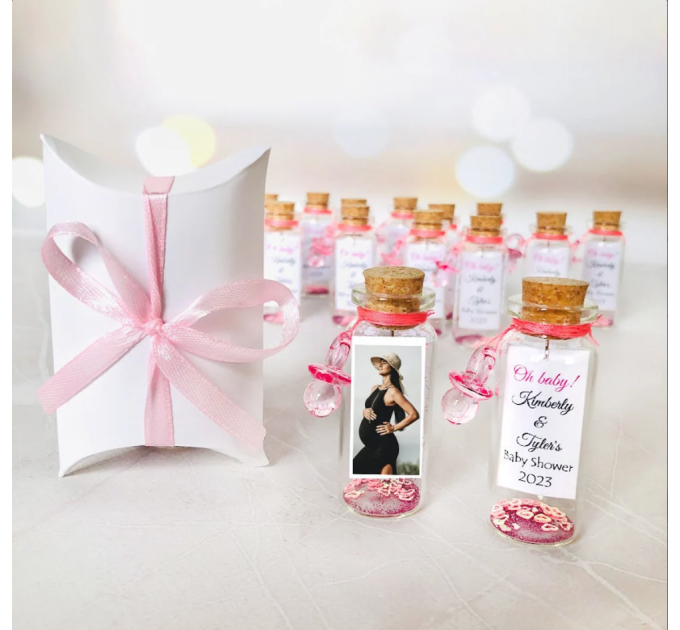 Baby Shower Favors for Guests, Personalized Baby Favors, A Baby is Brewing, Message in a bottle with photo, Girl Baby Shower