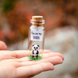 Panda gift Cute panda bear gift for panda lovers Miniature animal figurine Small boyfriend gift Unique girlfriend gift You are my Panda
