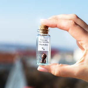 Funny Boyfriend Gift, Cute Girlfriend Gift, Dog Lover Gift, Best Friend Gifts, Miniature Puppy Figurine, Wish Jar, Sister Birthday Gift